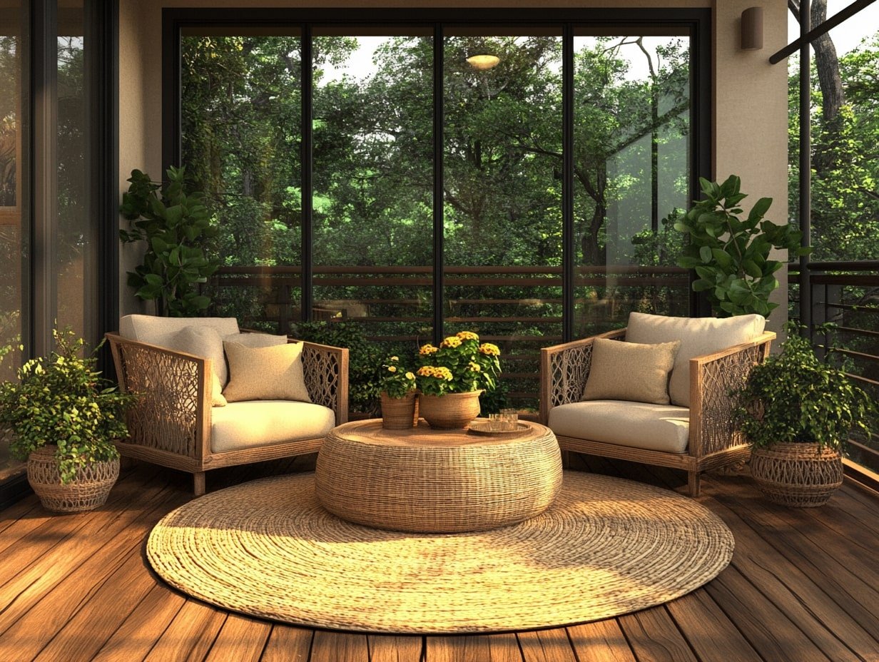 Embrace Warm Neutrals and Smart Seating for a Sophisticated Balcony Look