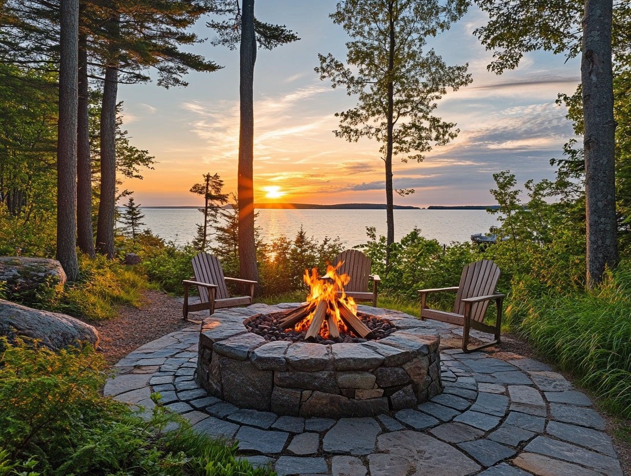 Outdoor Fire Pit Retreat with Adirondack Charm