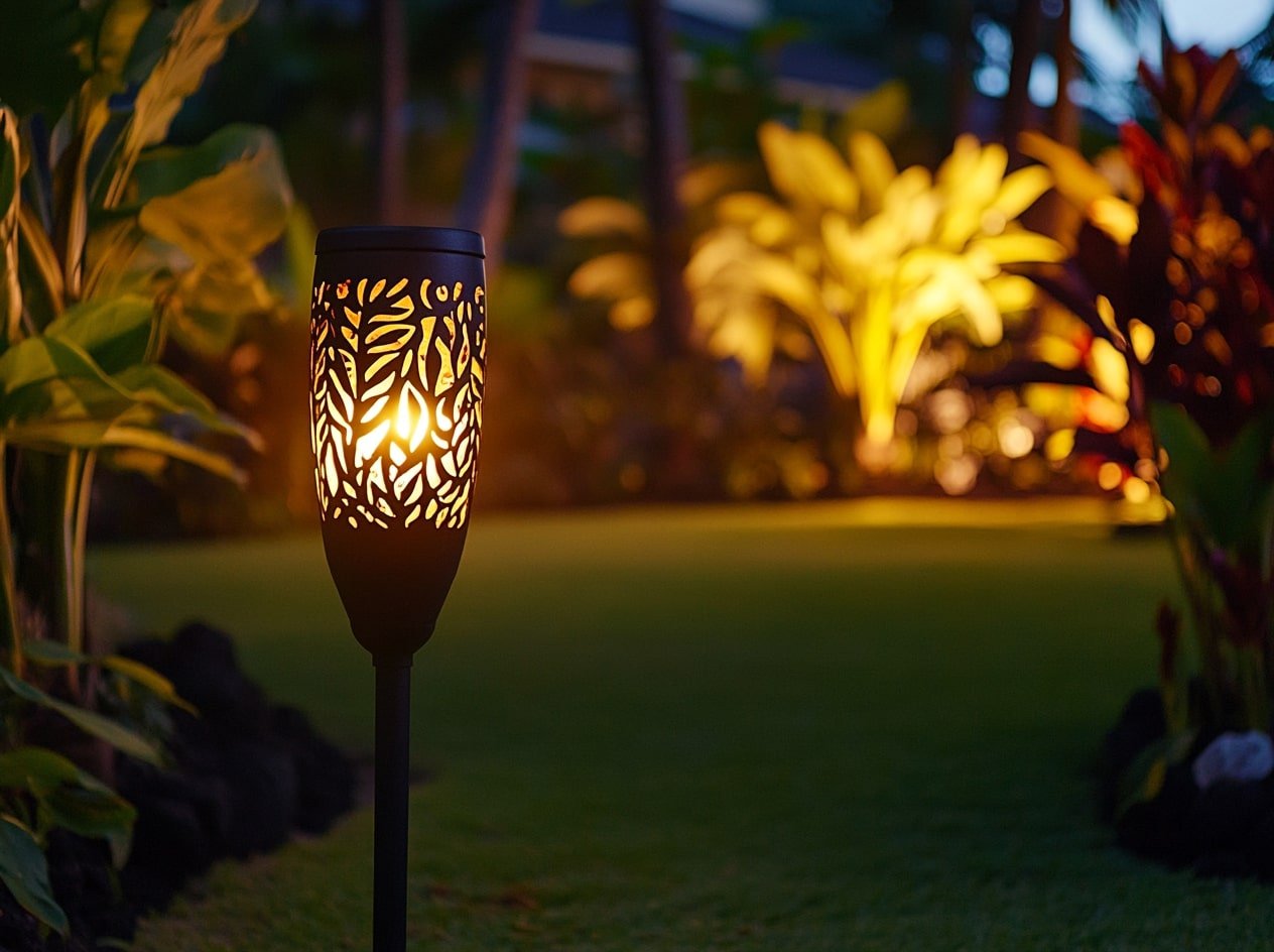 Create a Tropical Vibe in Your Garden With Solar Tiki Torches