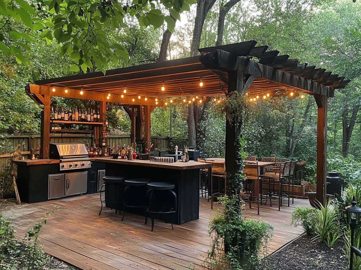 Create an Illuminated Canopy for Seating Areas With String Lights