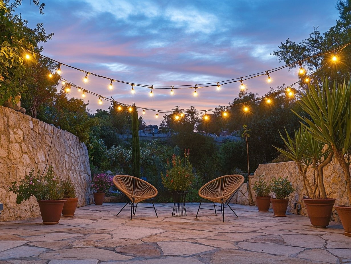 Magical Evening Vibe with Hanging Bulb Strings