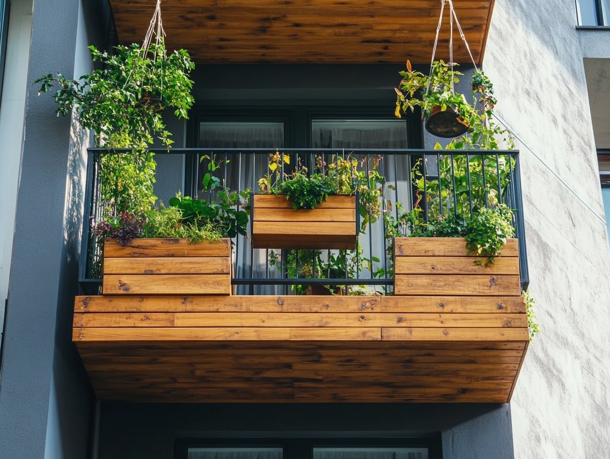 Maximize Vertical Space With Custom Balcony Planters and Hanging Greenery