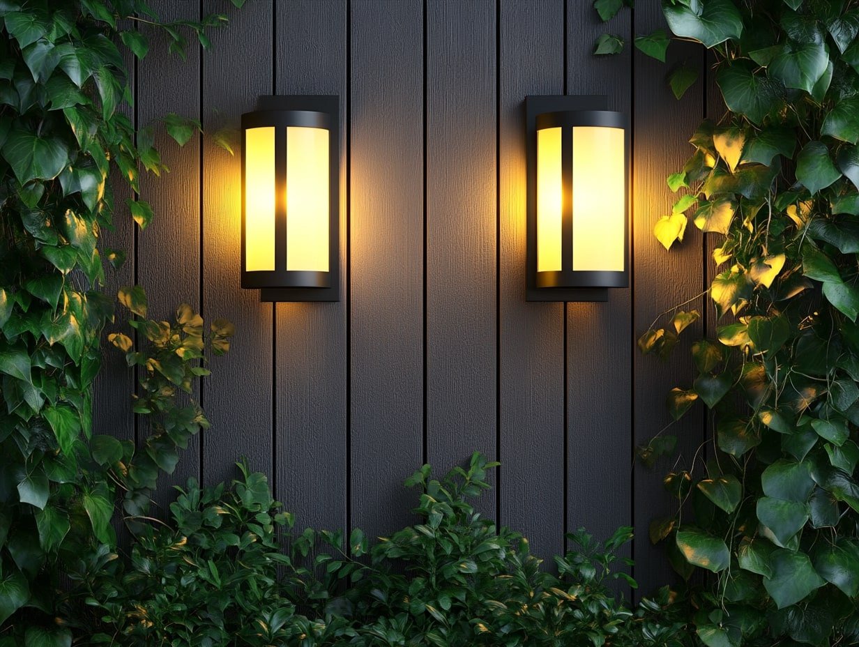 Outdoor Walls with Solar Sconces
