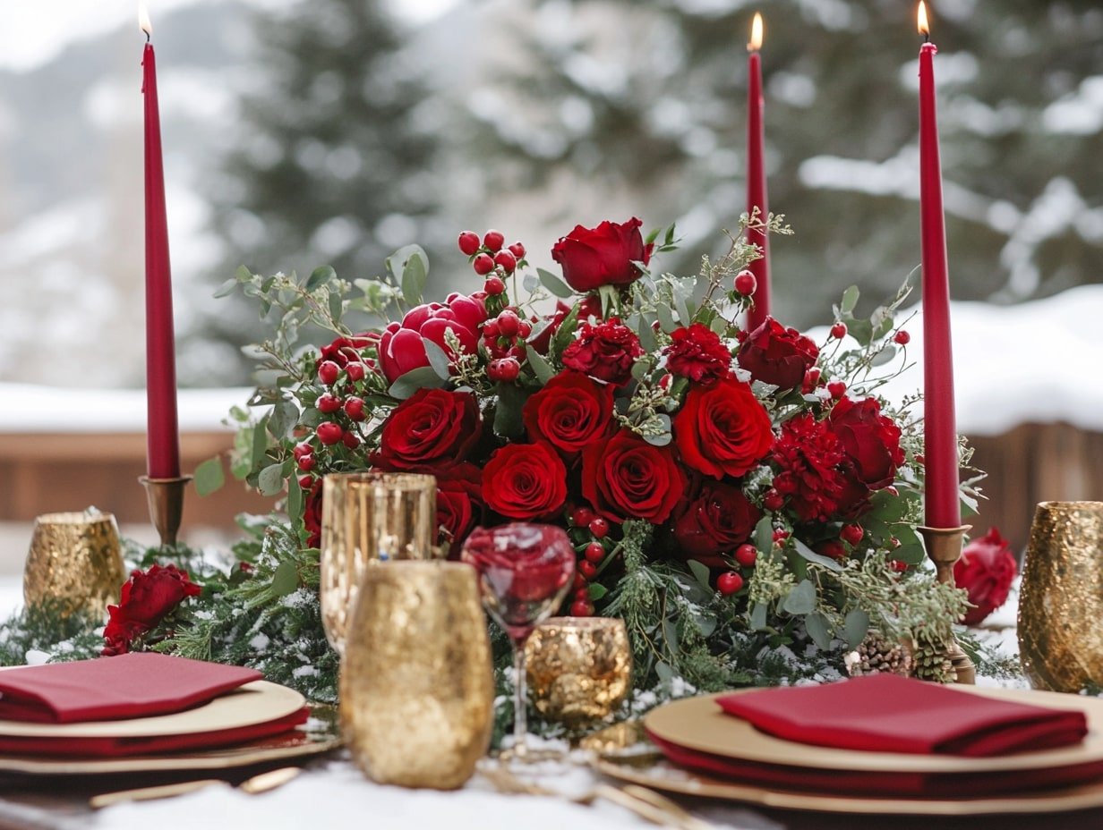 Embrace a Seasonal Color Palette With Crimson and Gold Accents