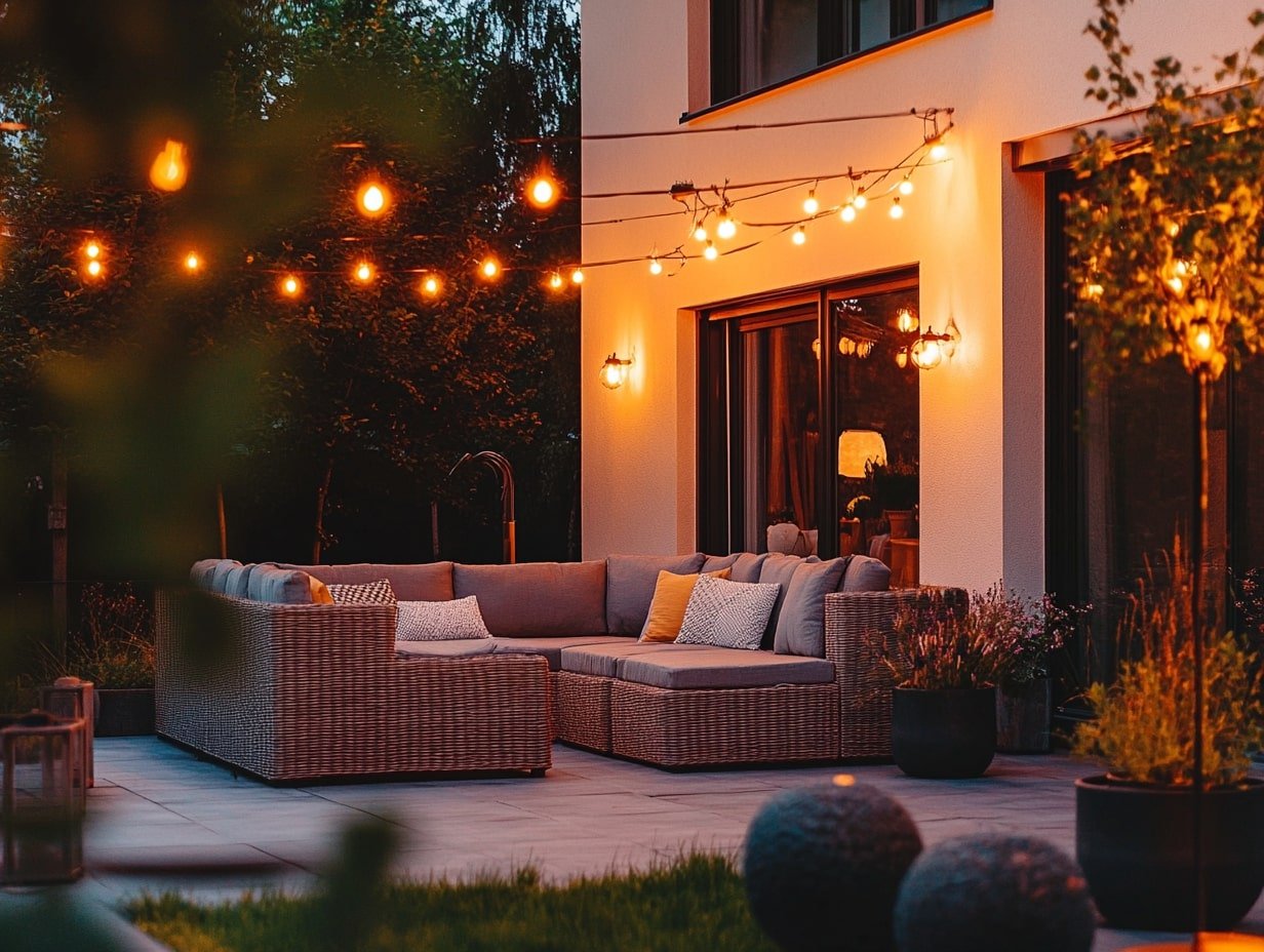Hang Globe String Lights to Elevate Outdoor Seating Areas