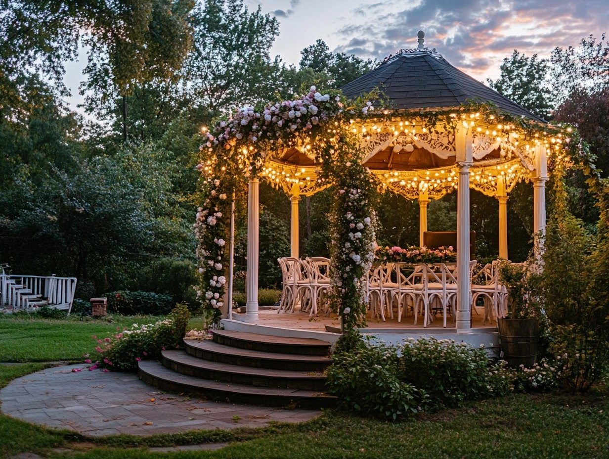Wedding Stage in a Blooming Gazebo