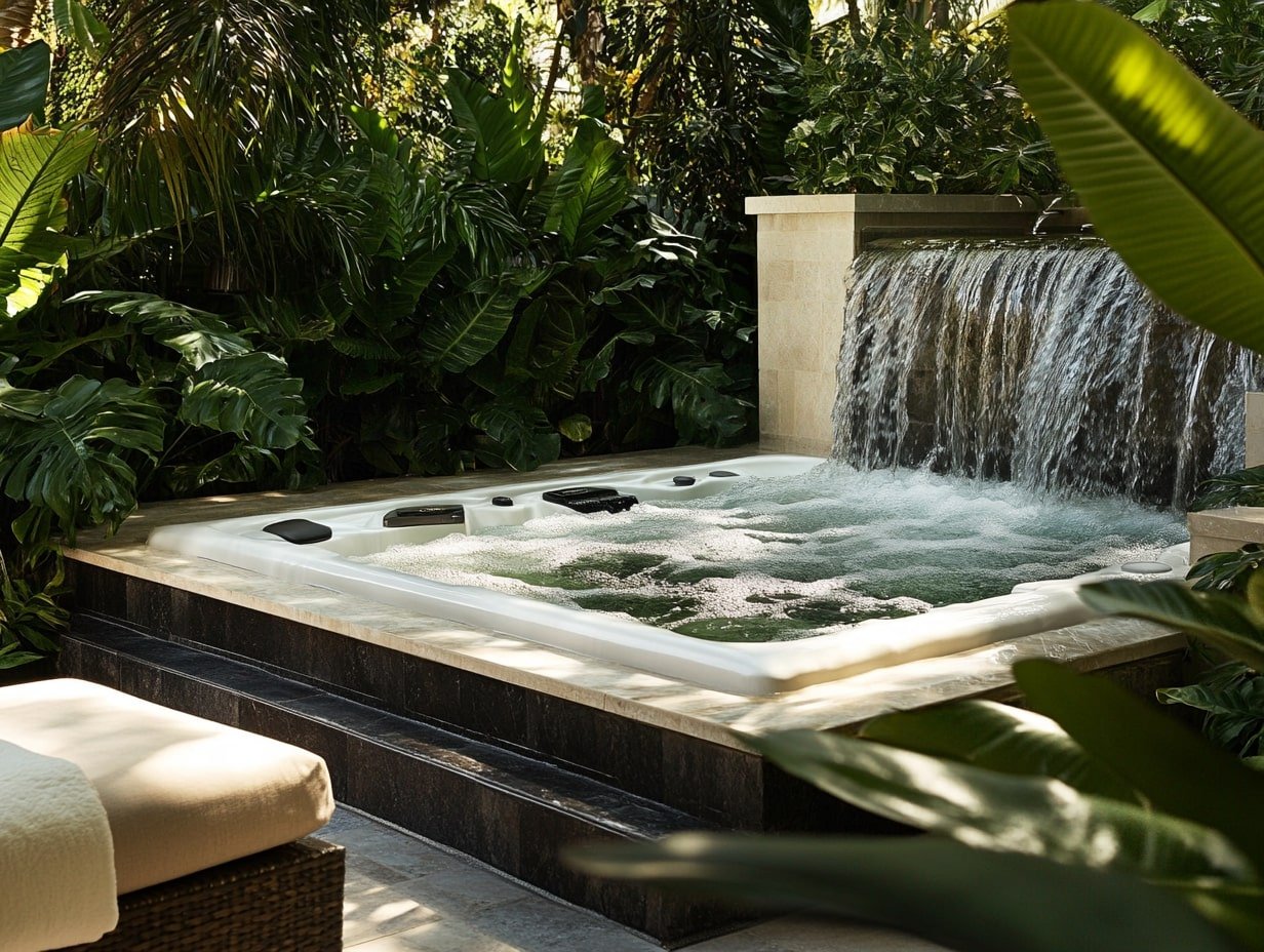 Backyard Spa Dreams with a Waterfall Touch