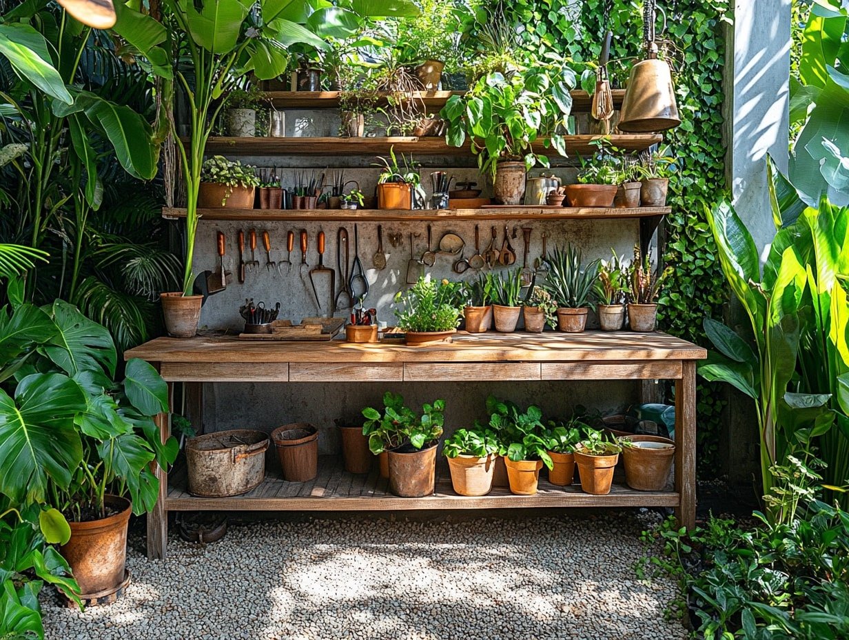 Garden Workstation in the Shade