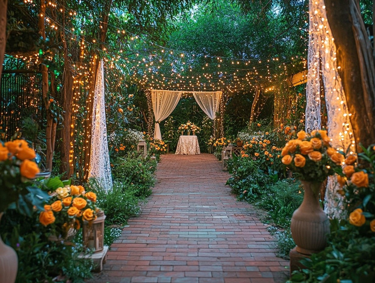 Hang Fairy Lights Overhead for a Magical Starlit Wedding Aisle