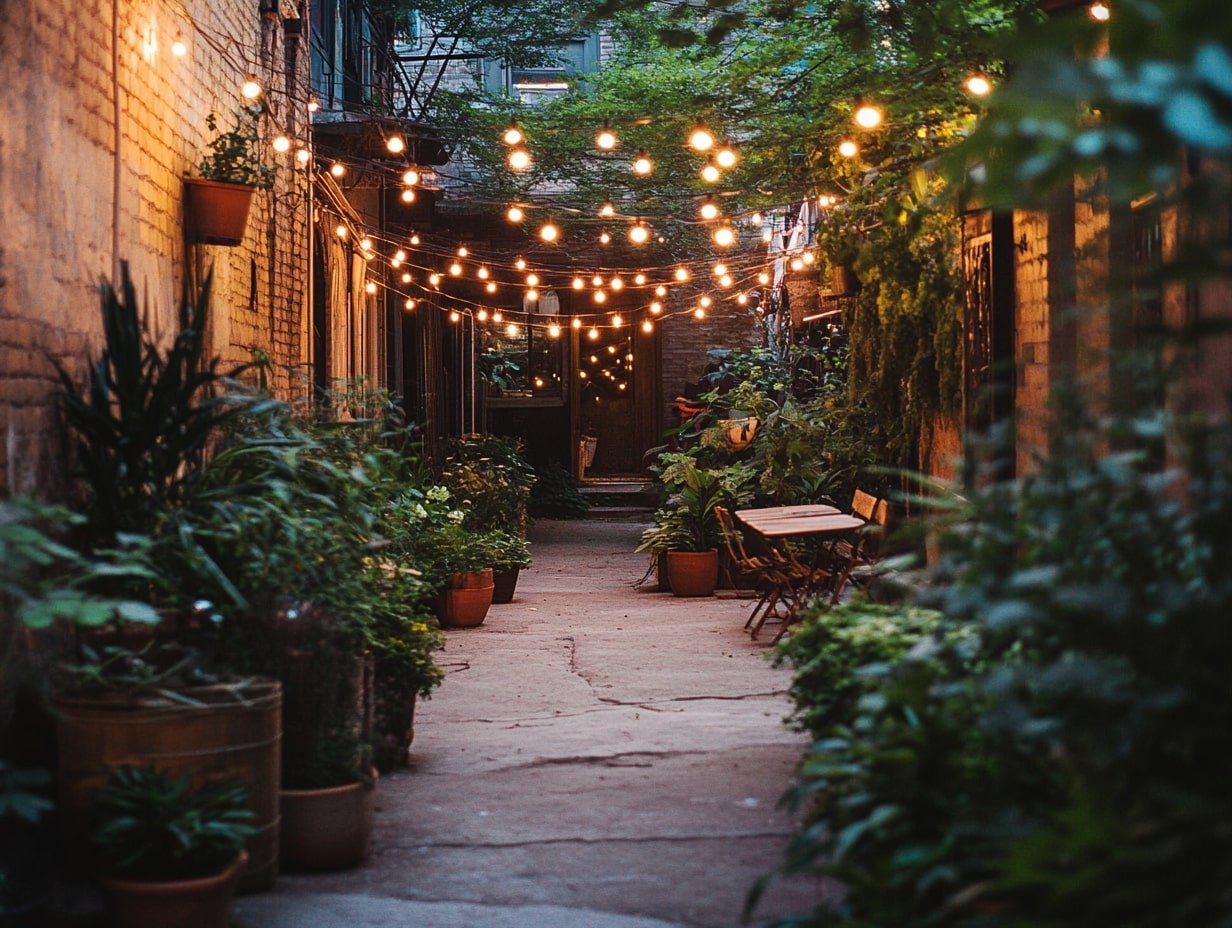 Lights Along a Walkway to Guide the Way