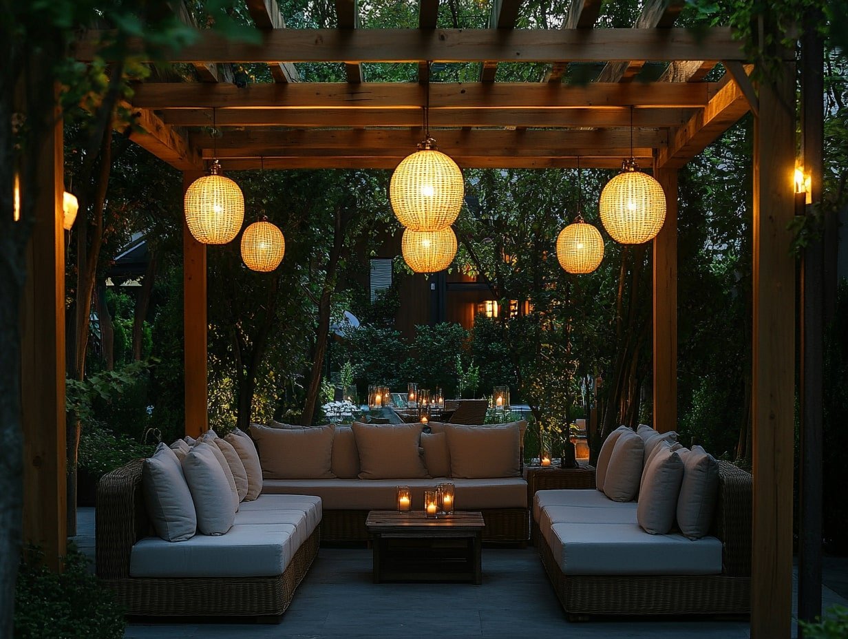 Hang LED Paper Lanterns From the Pergola Roof