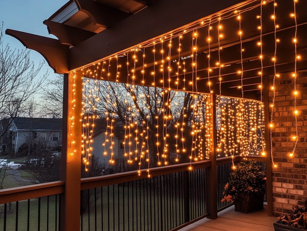 Outdoor Space with a Sparkling Light Wall