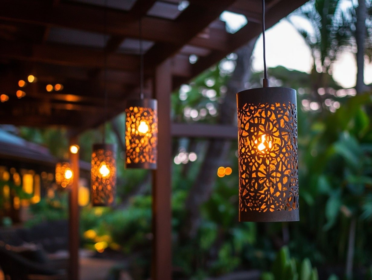 Hang Artistic Metal Lanterns for Decorative Outdoor Ambiance