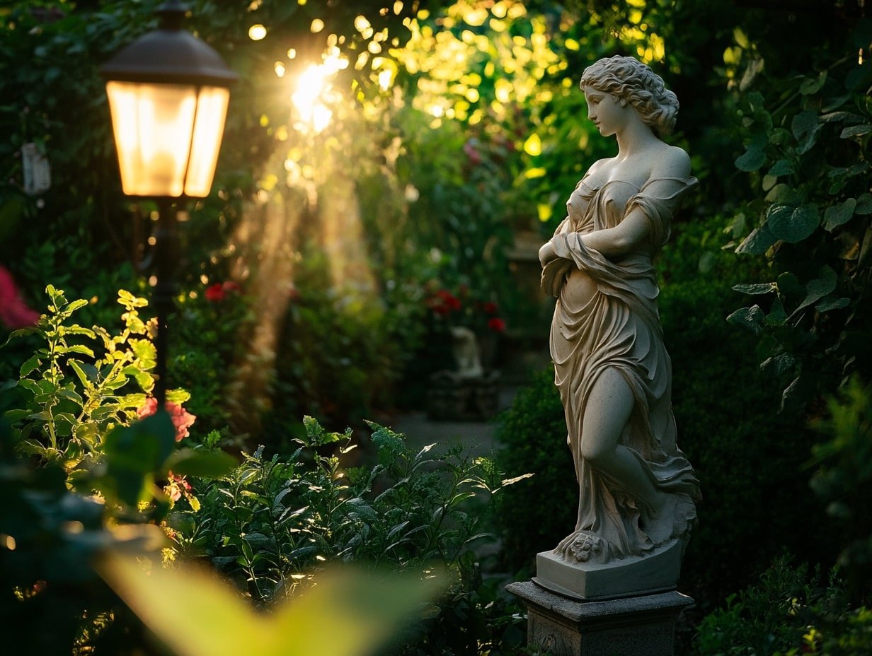 Highlight Garden Sculptures or Focal Points with Soft Spotlighting