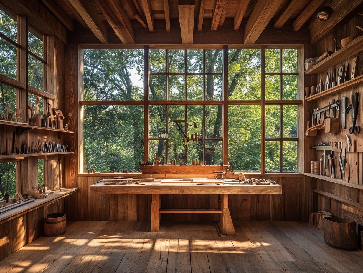 Woodworking Room with a Forest View