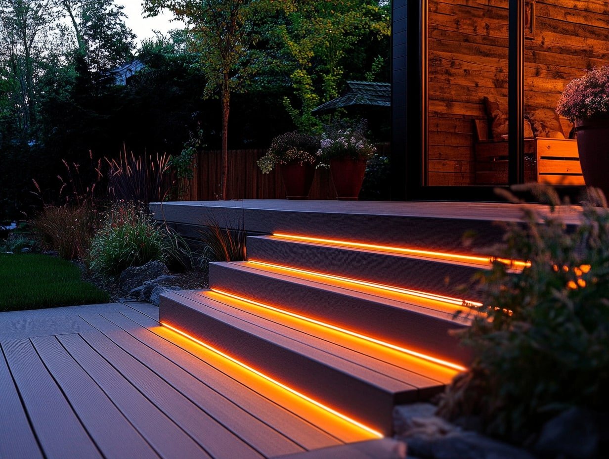 Illuminate Your Pergola’s Staircases With Sleek, Built-In LED Step Lighting