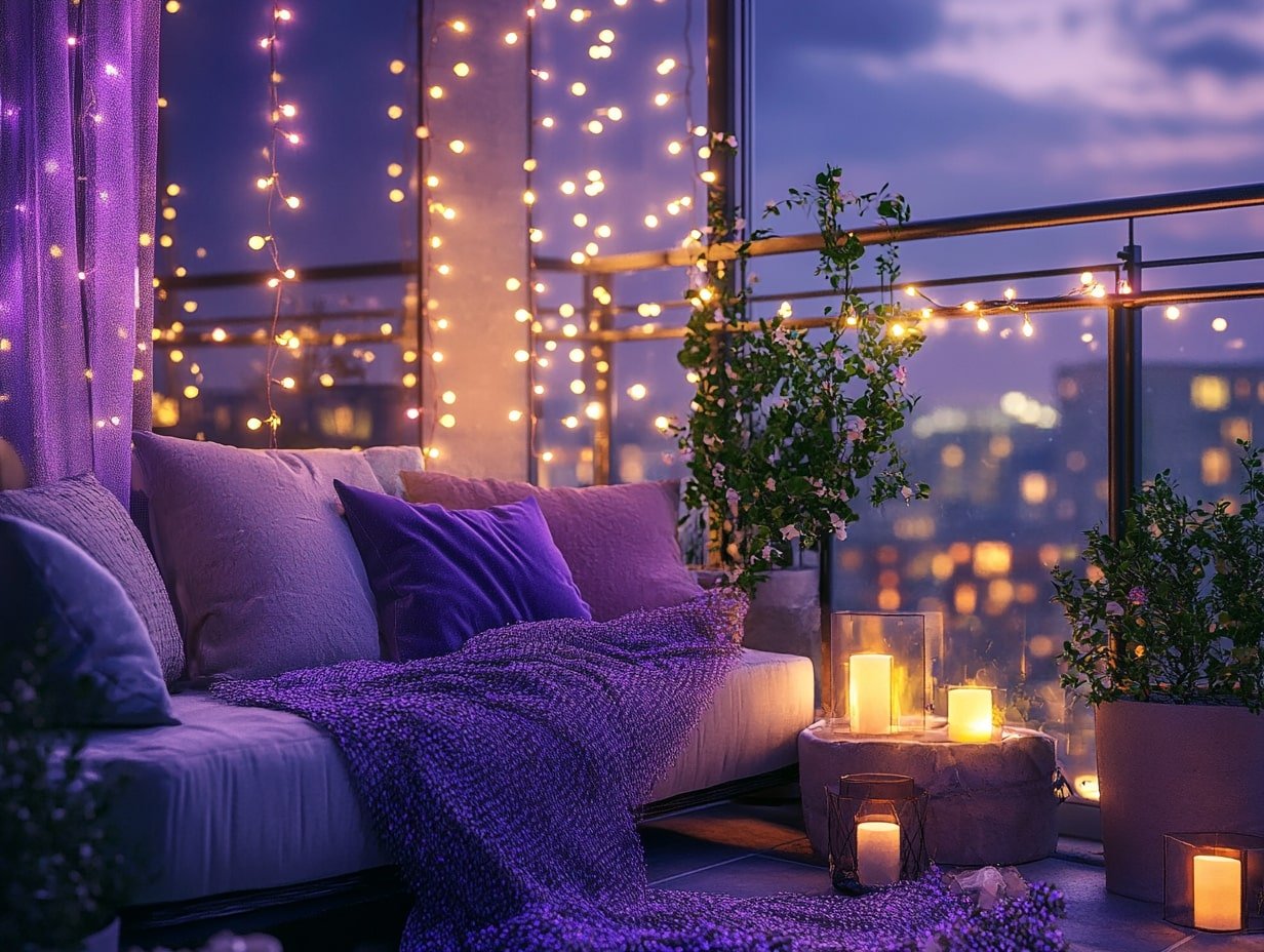 Create a Dreamy Balcony Retreat With Soft Lighting and Cozy Textiles