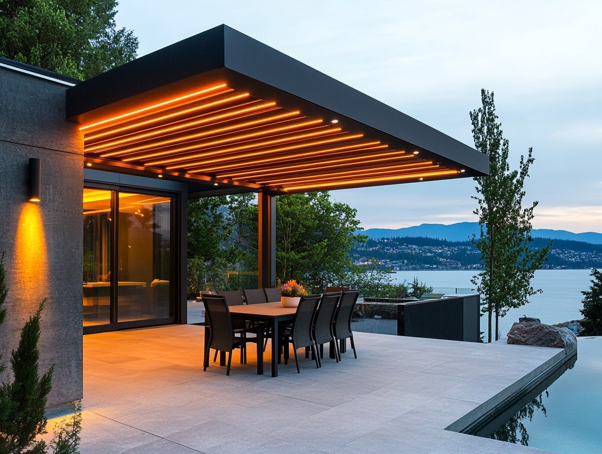 Install LED Strip Lights Along the Pergola’s Edges