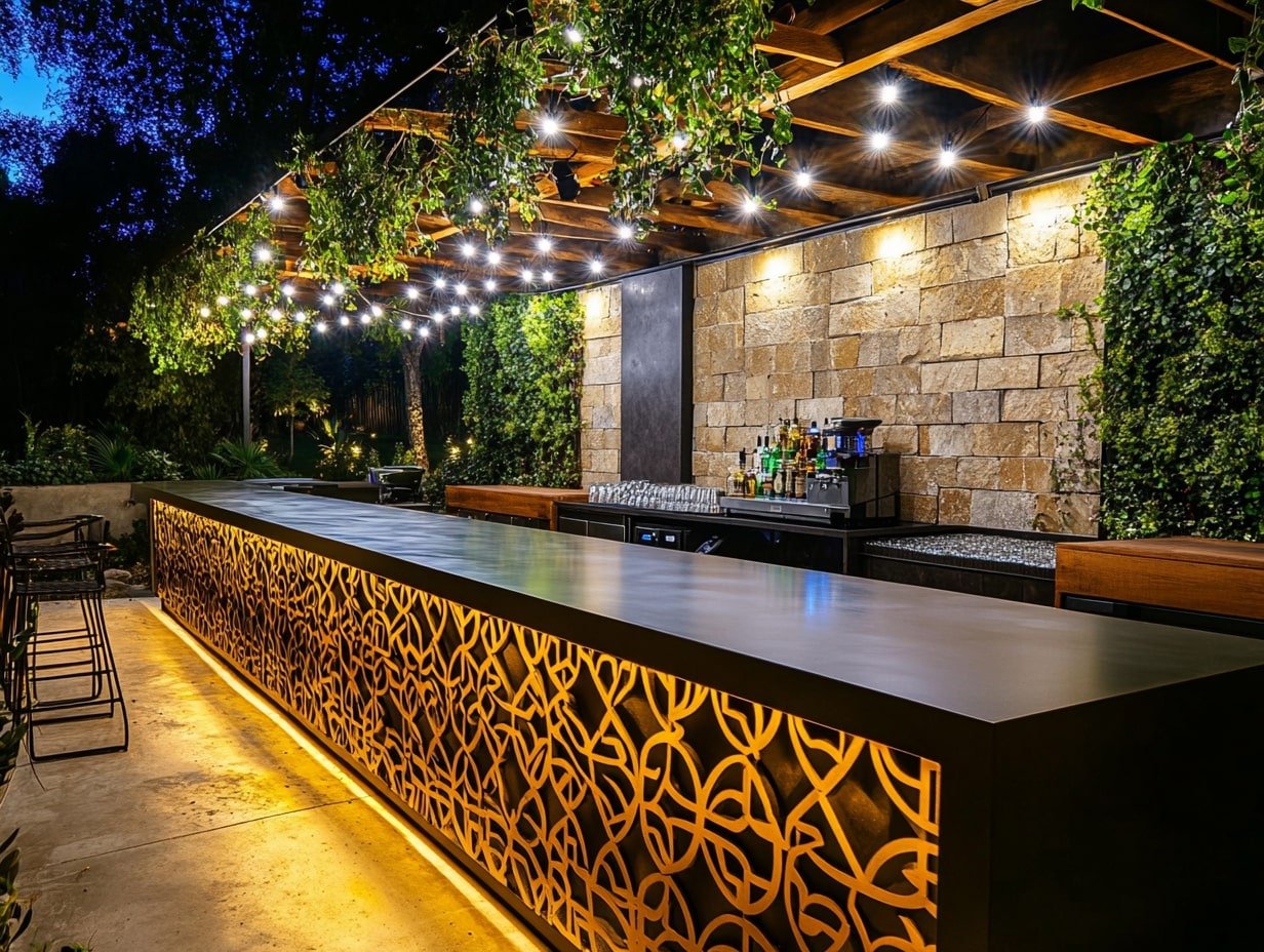 Install Under-Counter Lights in Pergola Bars to Elevate Evening Ambiance