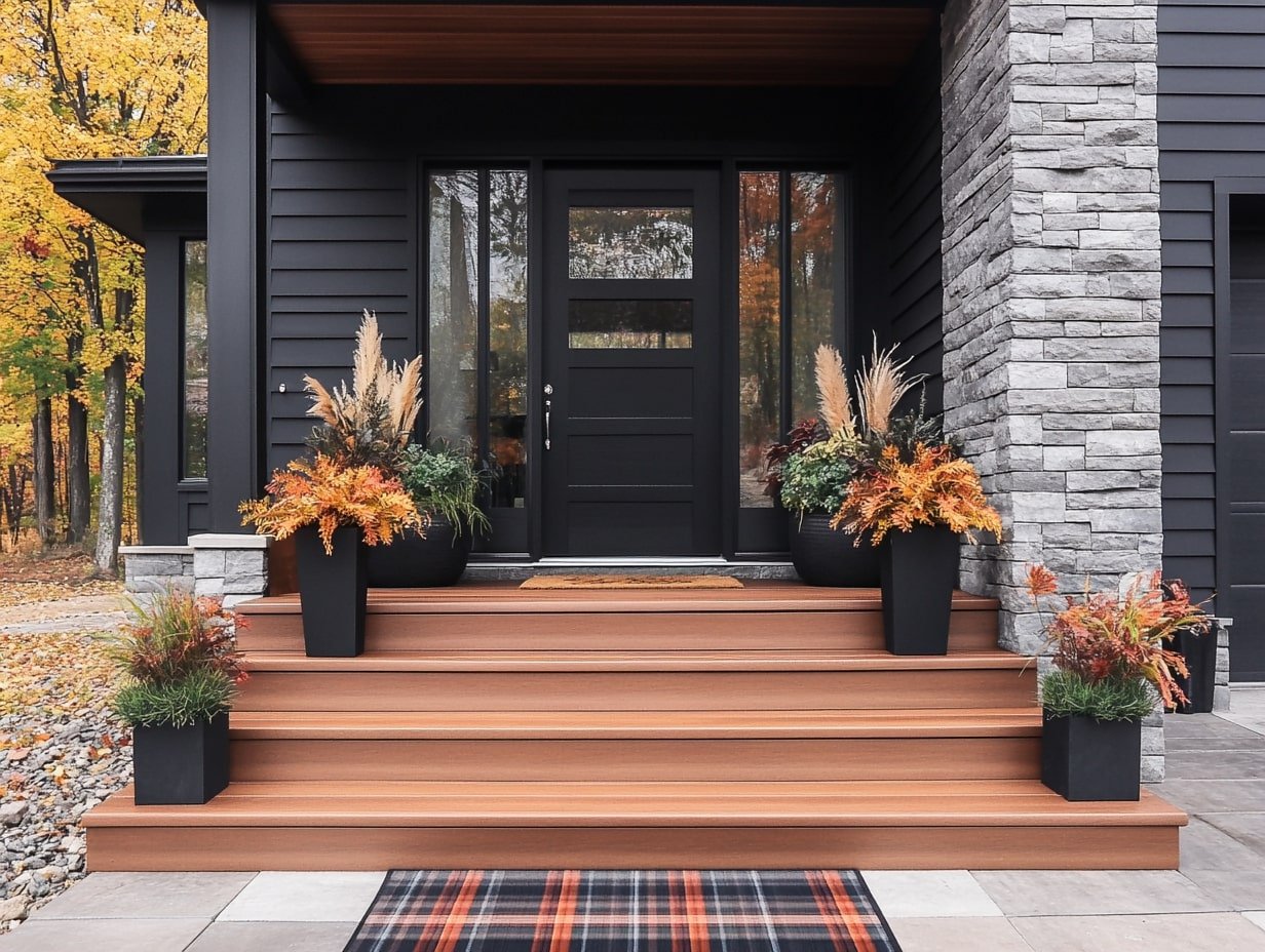 Autumn Porch with Plaid and Texture