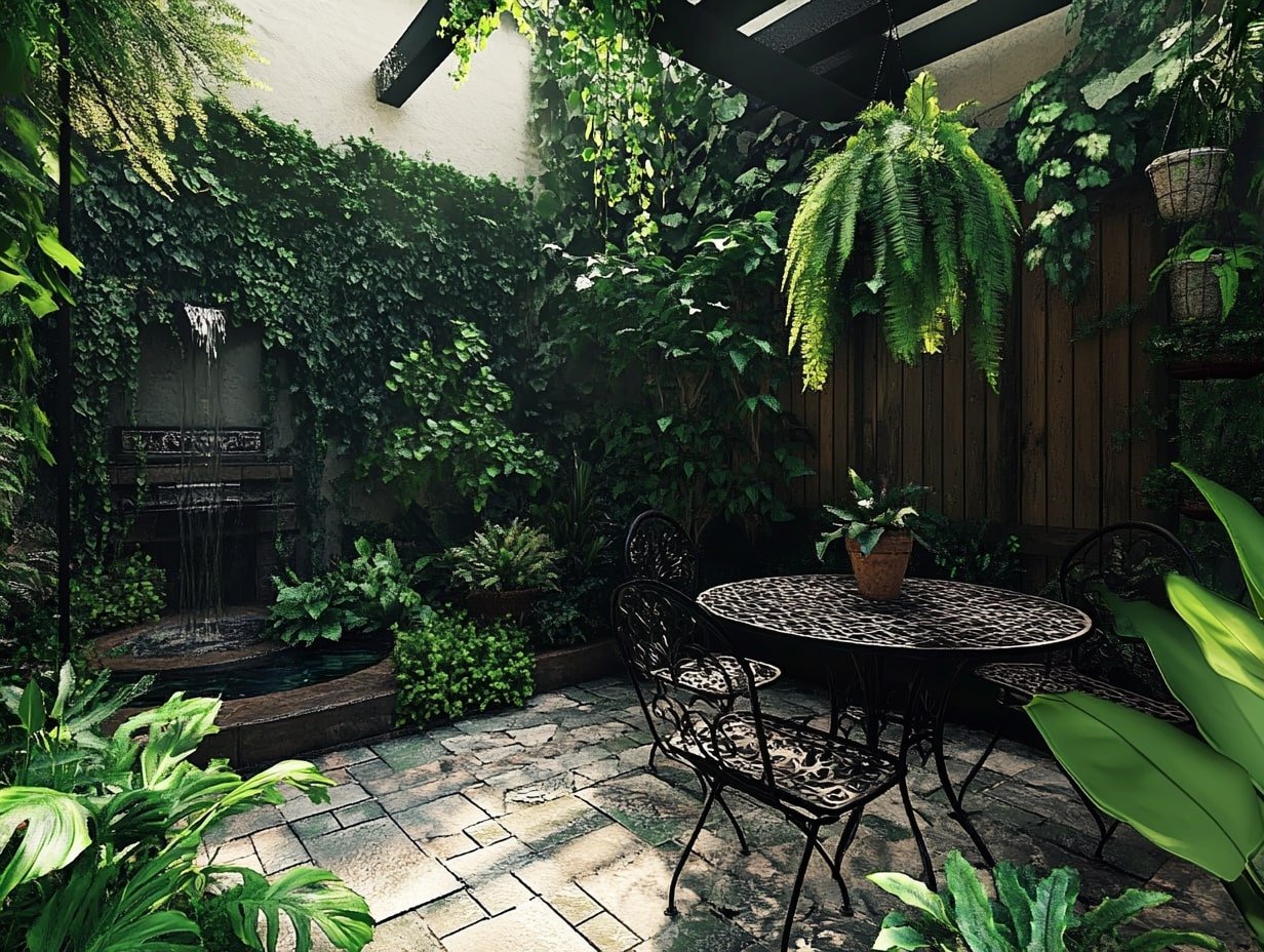 Patio Nook Wrapped in Greenery