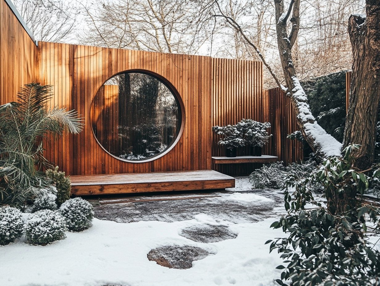 Winter Magic with Reflective Garden Mirrors
