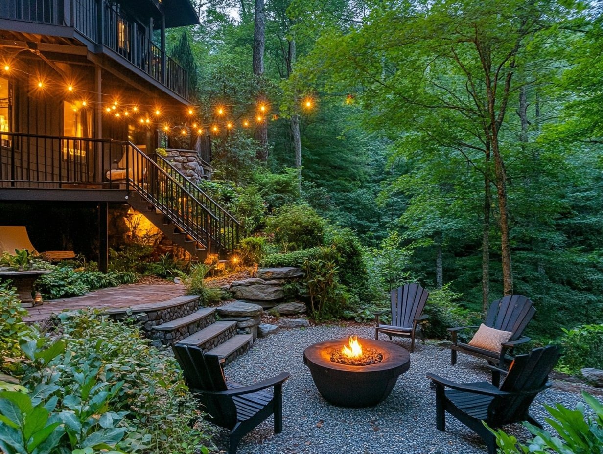 Create a Cozy Escape with a Multi-Level Forest Patio and Fire Pit
