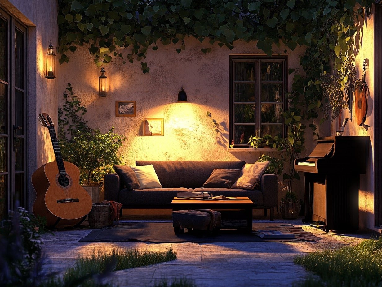 Outdoor Sofa Meets Guitar & Piano