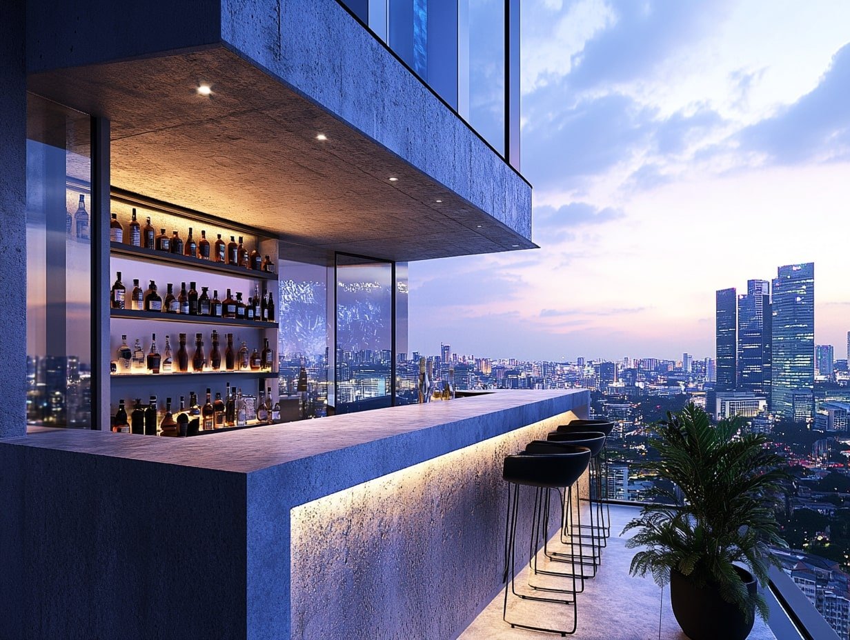 Sky-High Outdoor Bar Lounge