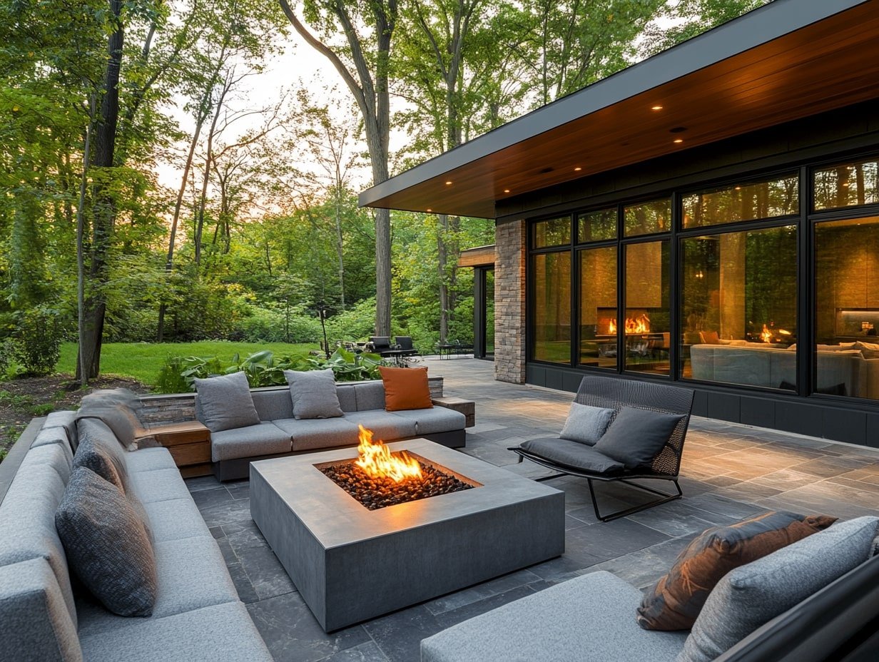 Enhance Your Patio with Stone Pathways and a Garden-Fresh Gathering Space