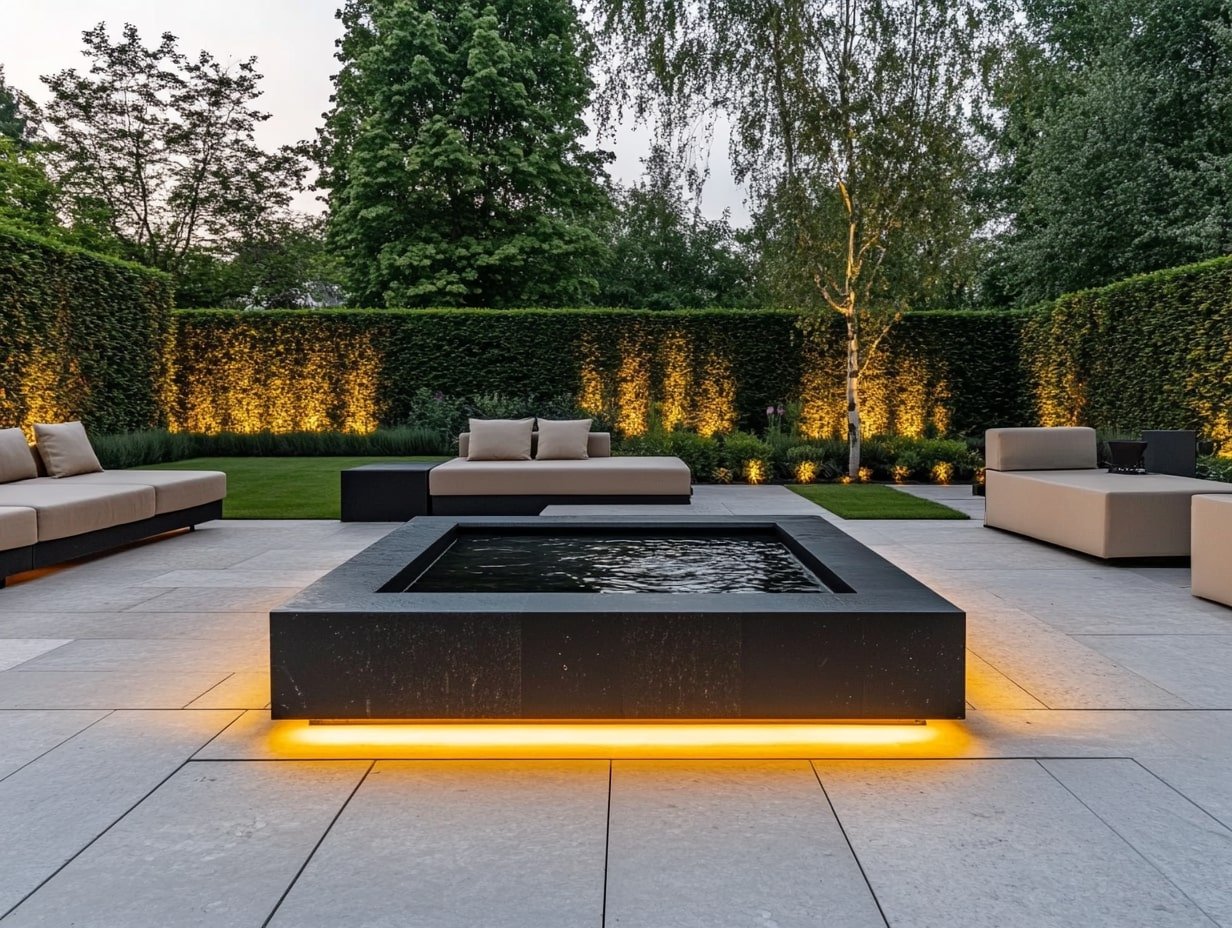 Embrace Sleek Sophistication with a Modern Water Feature Patio Design