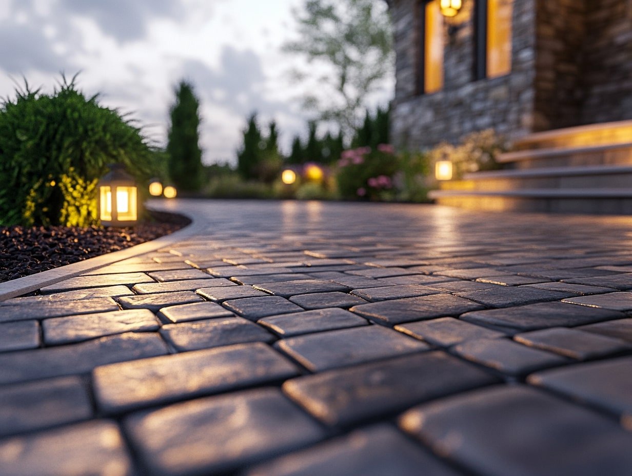 Define a Paver Pathway with Low Lantern Lights