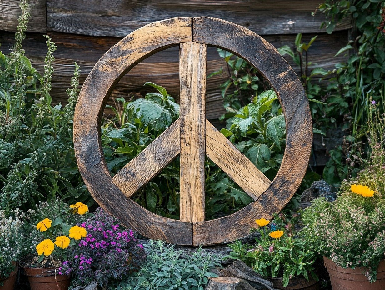 Rustic Peace Sign Garden Art: Symbolize Your Groovy Garden Spirit