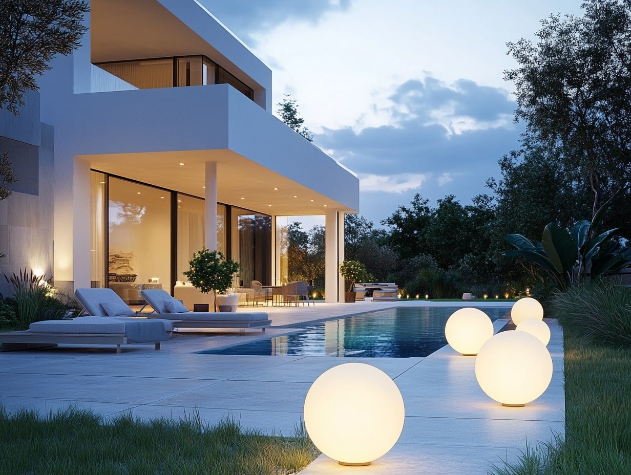 Place Glowing Orbs in Different Sizes Across the Garden