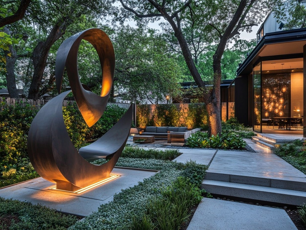 Highlight Garden Paths with Modern Sculpture
