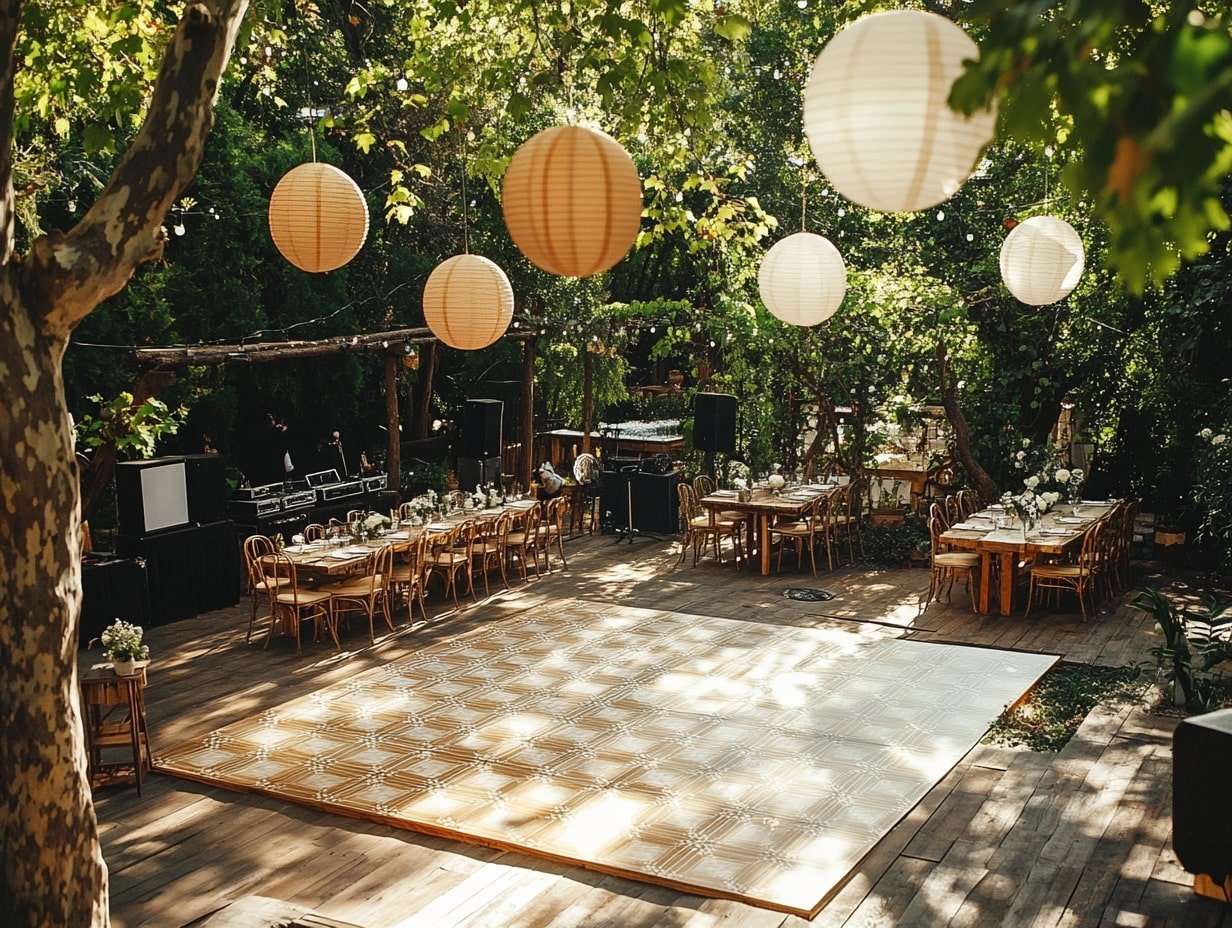 Create a Magical Forest Wedding Vibe with a Portable Dance Floor Kit