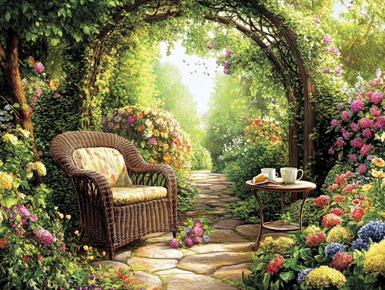 Cozy Outdoor Escape With Tea Table
