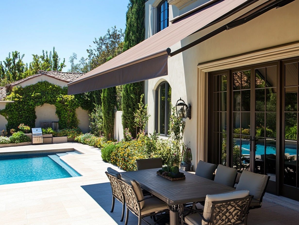 Enjoy Flexible Comfort with a Retractable Awning Over Your Poolside Patio