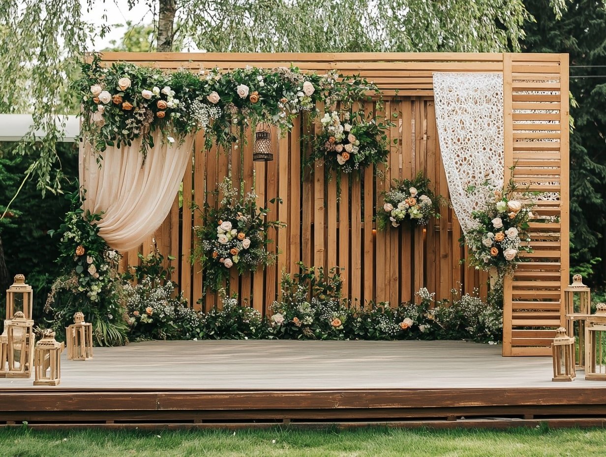 Rustic Wedding Stage with Floral Elegance