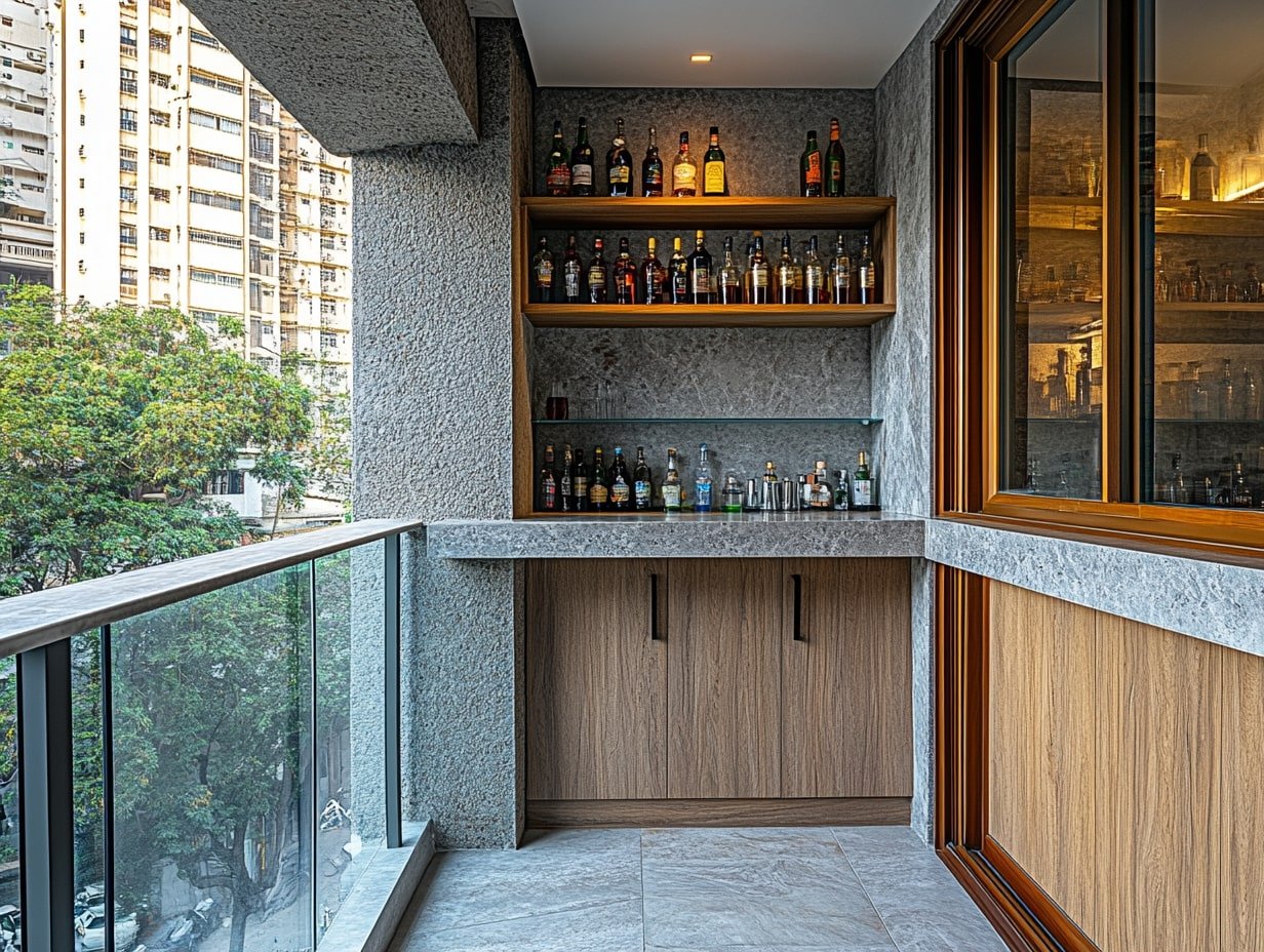 Set Up a Narrow Wall-Mounted Bar for Dining and Drinks
