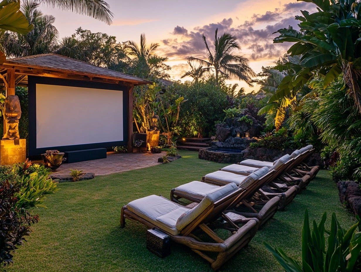 Create a Tropical Outdoor Movie Theater Experience