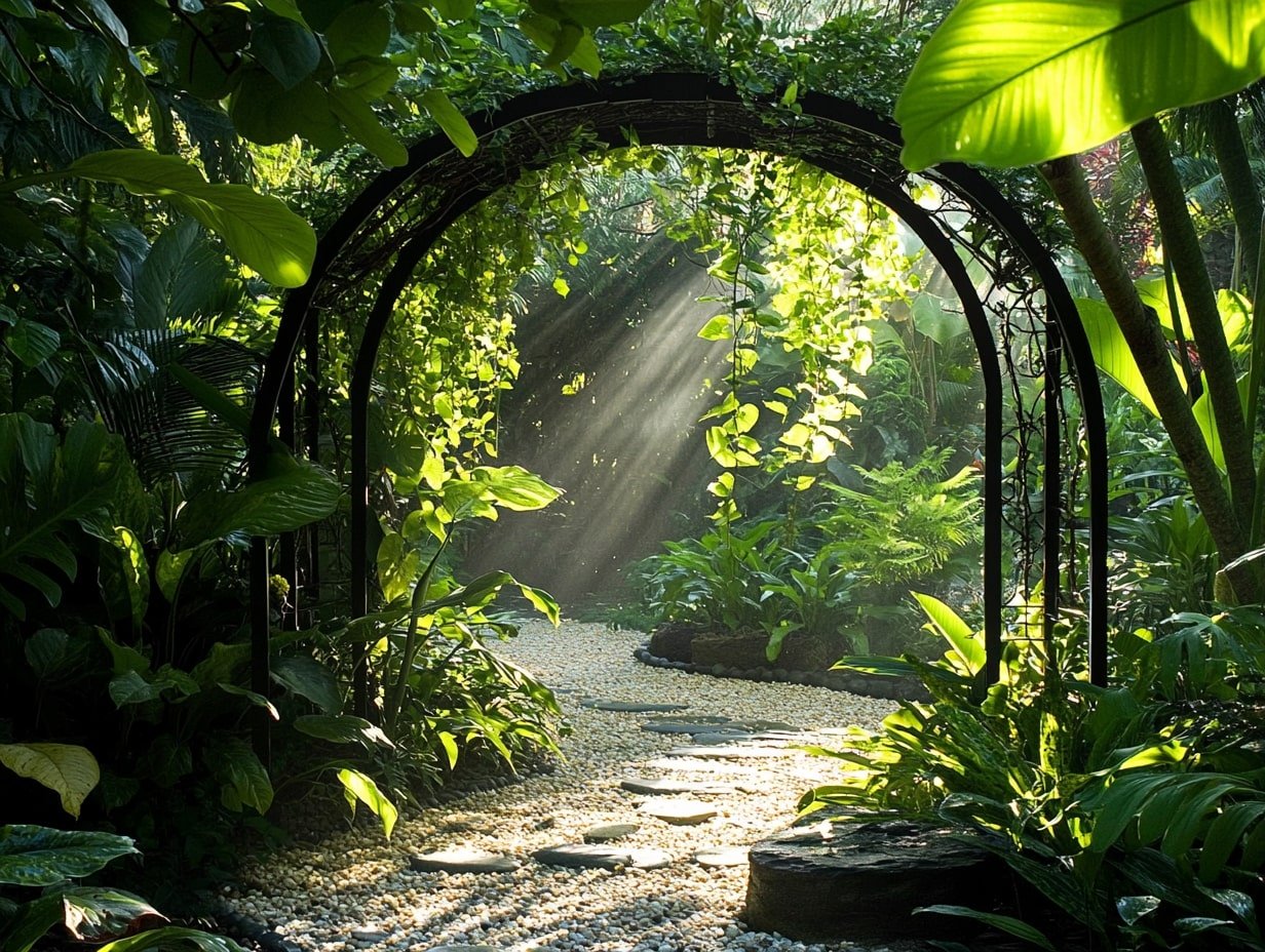 Pathway Garden with a Leaf-Covered Arch