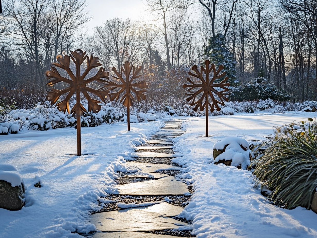 Whimsical Accents to Define Your Winter Garden Walkways