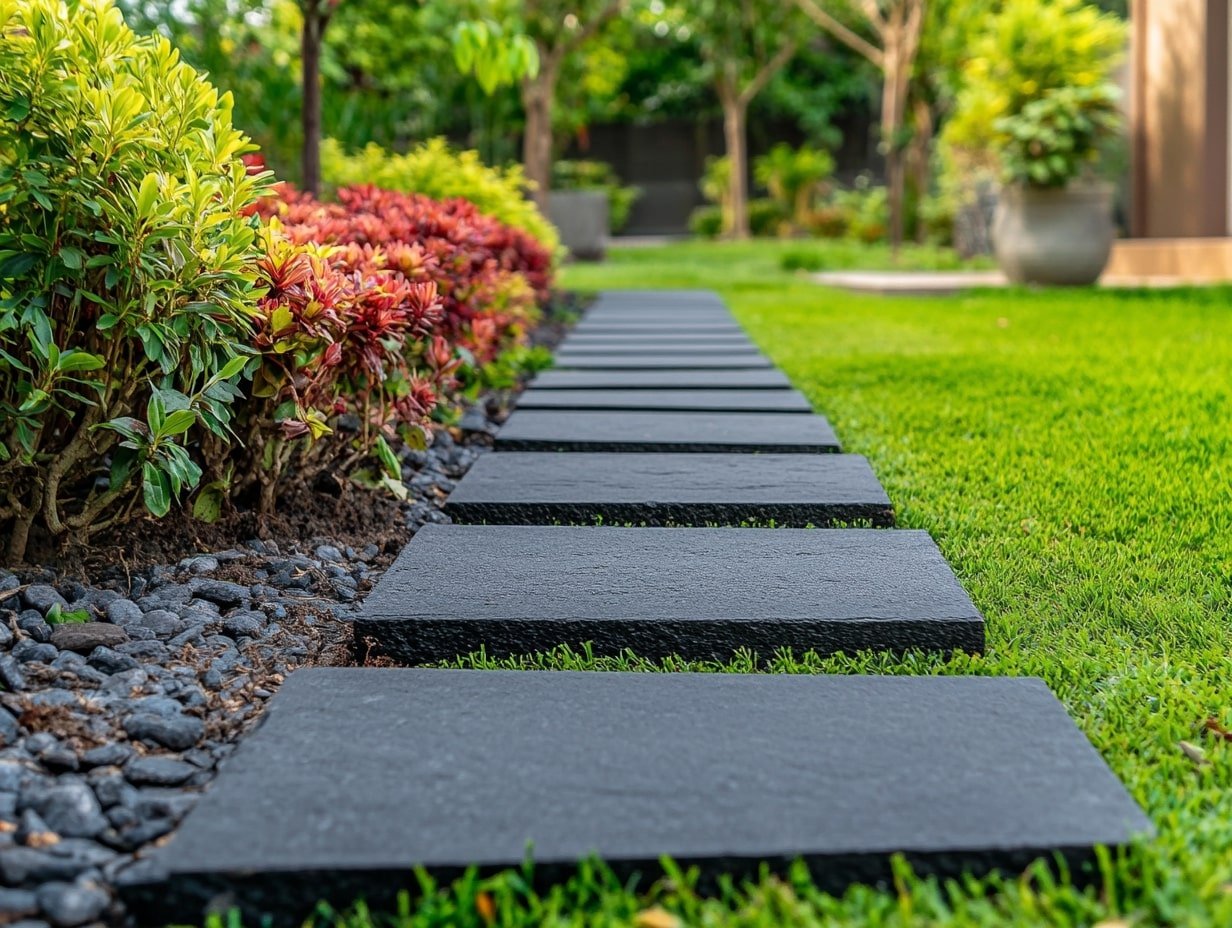 Create Flow with Black Stone and Gravel Borders
