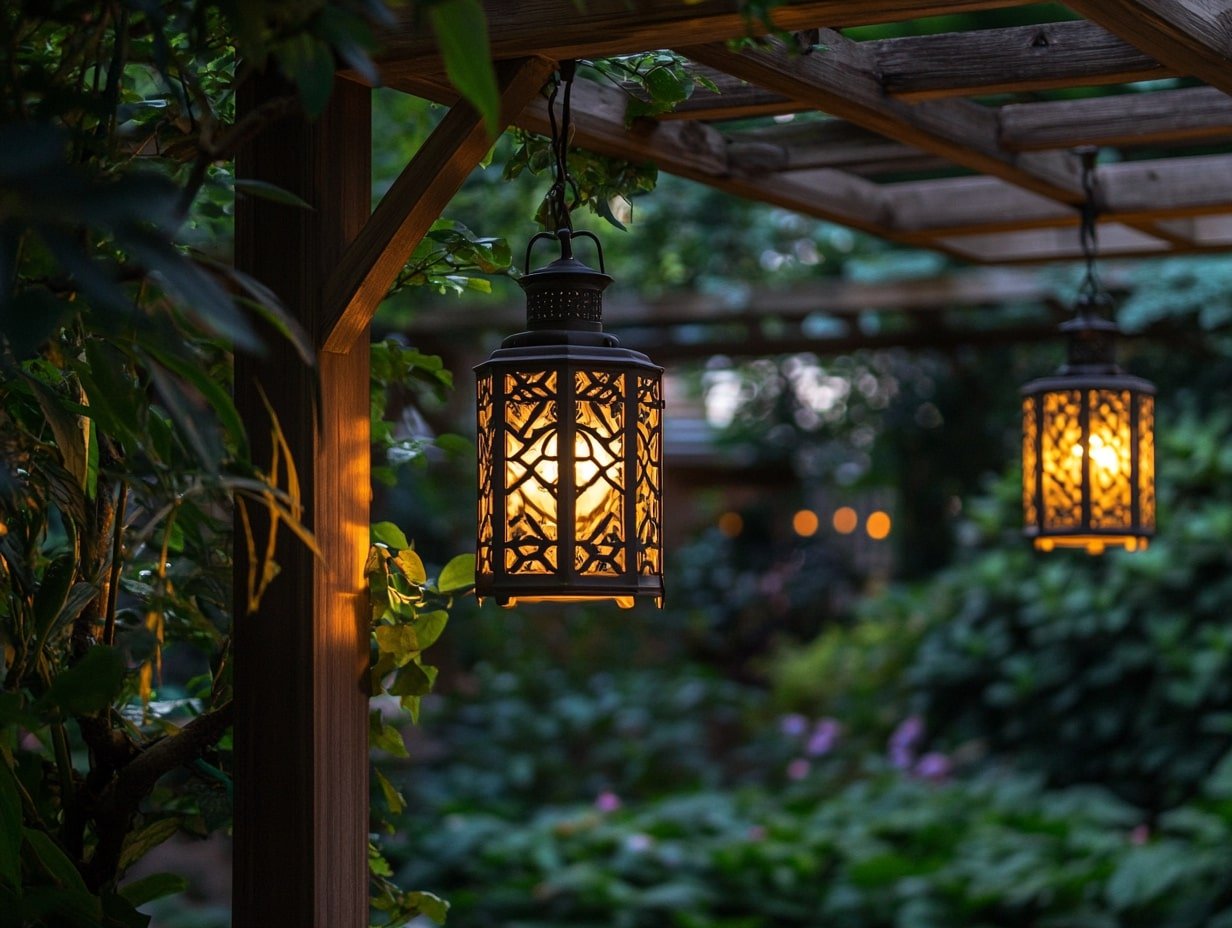 Garden Walk With Vintage Hanging Lanterns