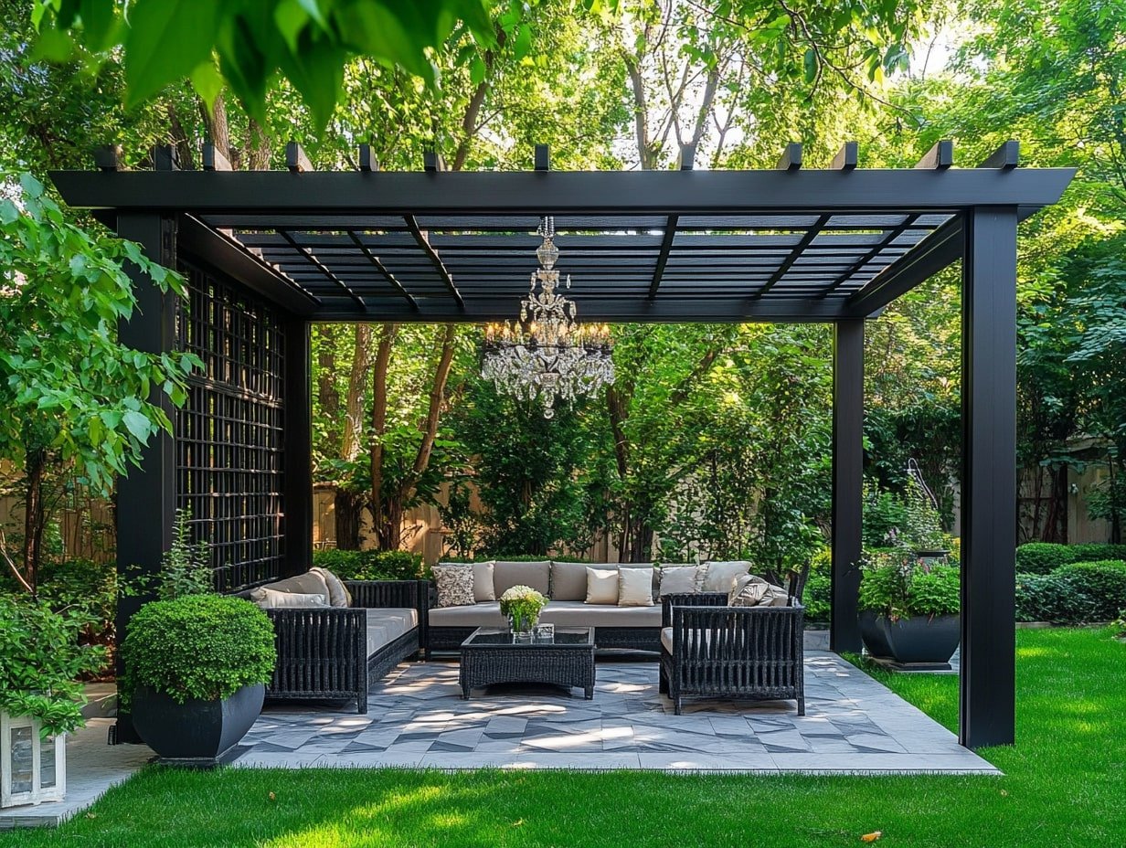 Glamour to Your Pergola with a Statement Chandelier