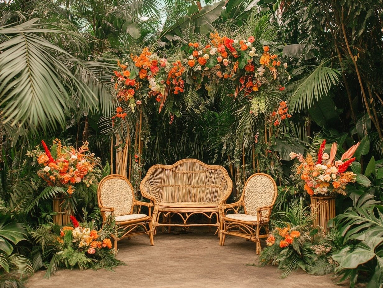 Wedding Stage Overflowing with Exotic Blooms