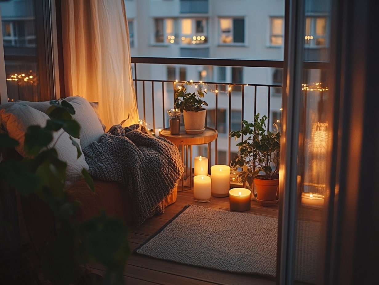 Use Candles to Add Natural Glow and Evening Charm to Your Balcony