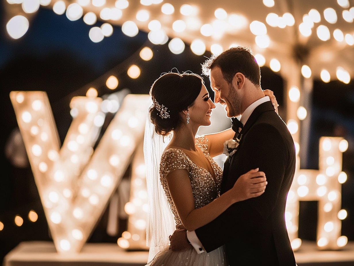 Use Light-Up Marquee Letters to Add a Personalized Glow to Your Wedding Decor