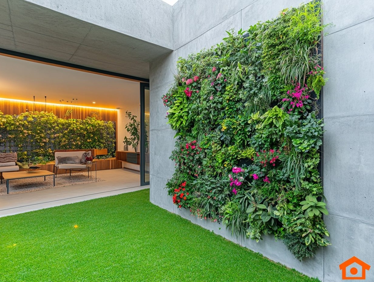 Courtyard Wall into a Vertical Garden Feature
